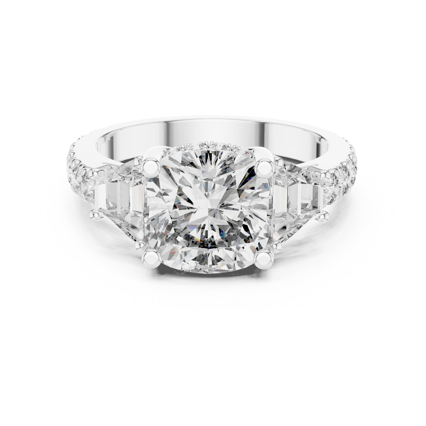 Lifestyle view of the 14K Gold Octagon lab grown diamond ring worn on a hand model to demonstrate size and elegance for a modern bride looking for a unique promise ring