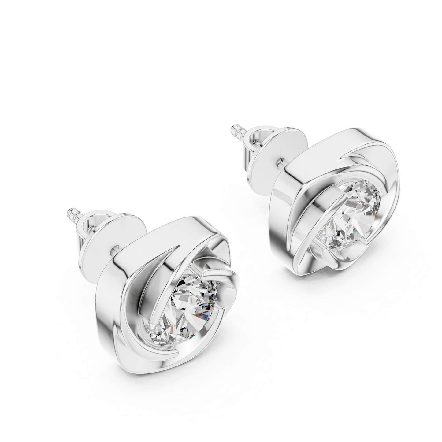 Luxury Lab Diamond Earrings Side Angle