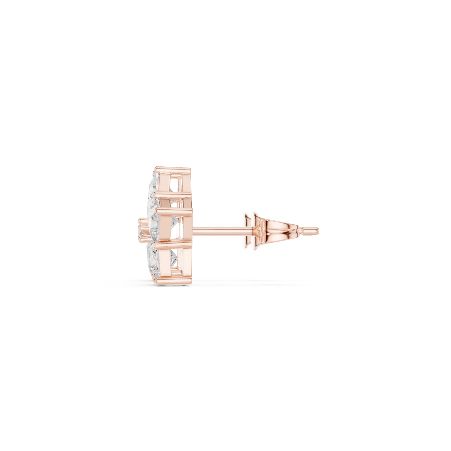 Luxury Princess Cut Lab Grown Diamond Studs In Solid 14K Gold Modern Minimalist Design For Anniversary Gift From HB Prestige Jewels