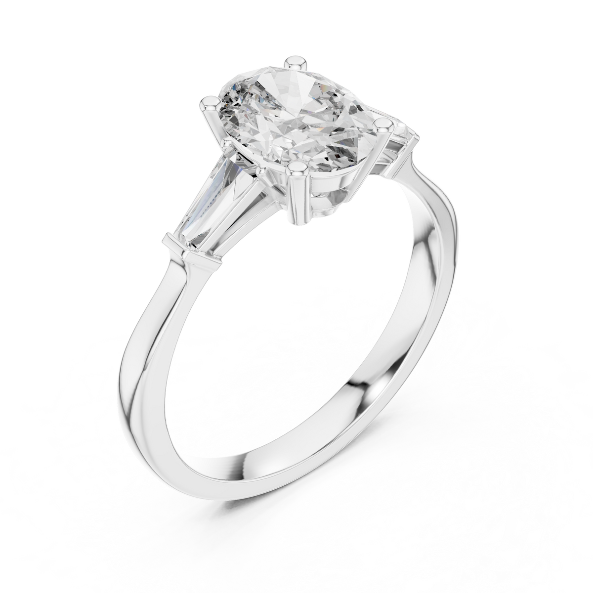 Luxury dark velvet gift box presentation featuring this premium oval lab grown diamond three stone ring, ideal for anniversary gifts and romantic proposals for her

