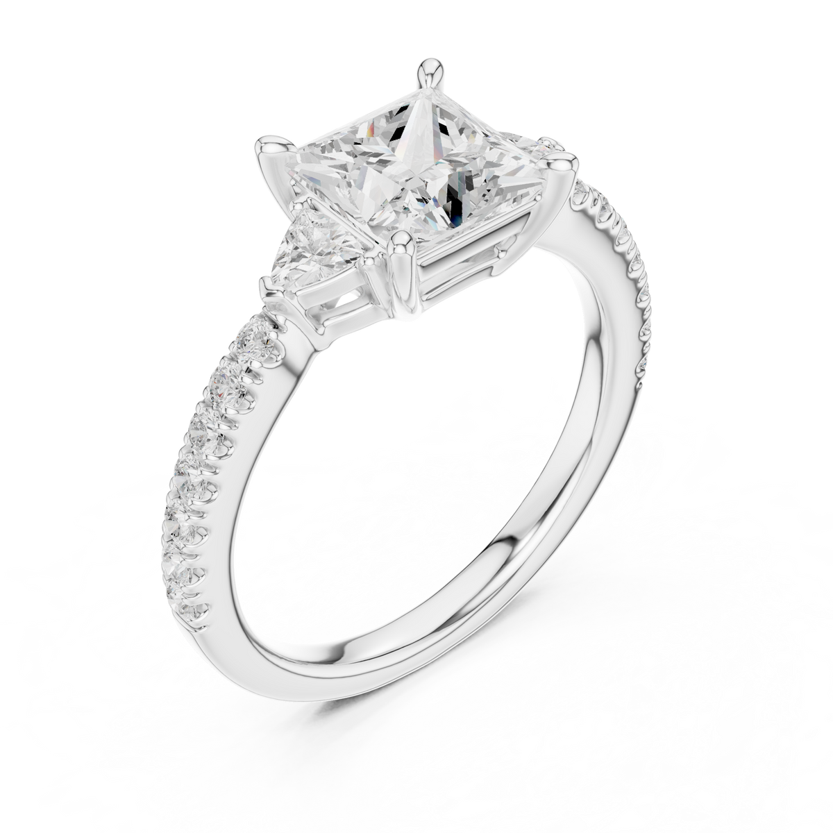 Luxury gift box presentation displaying a solid 14K Gold Princess Cut Ring resting inside a plush velvet ring box ready for gift giving on anniversaries, birthdays, Valentine Day, or unforgettable wedding engagements.