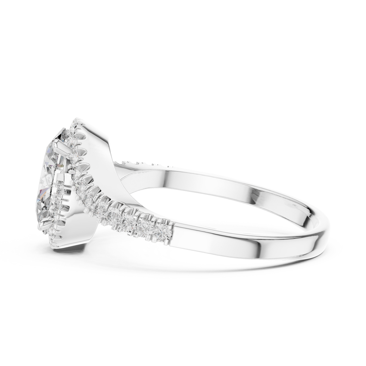Luxury velvet gift box display featuring open box presenting 14K Gold Oval Lab Diamond Engagement Ring ideal for romantic marriage proposal and gift giving.

