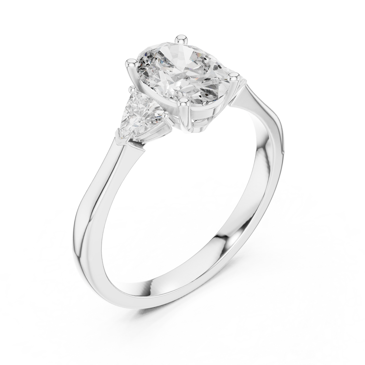 Luxury velvet ring presentation box angle featuring the 14K Gold Oval Lab Diamond Engagement Ring resting elegantly, making it an ideal choice for romantic wedding proposals and anniversary gift giving.