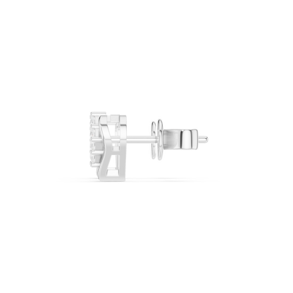 Heart Shape Princess Cut Diamond Stud Earrings in 14K Gold | Minimal Luxury Love Earrings | Princess Cut Cluster Diamond Heart Stud Earrings | Elegant Bridal & Daily Wear