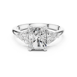 Macro close up shot of the sparkling clear EF color VVS1 clarity lab grown diamond showing exceptional facet reflection and fire under professional studio lighting setups ideal for upscale bridal engagement jewelry collections.