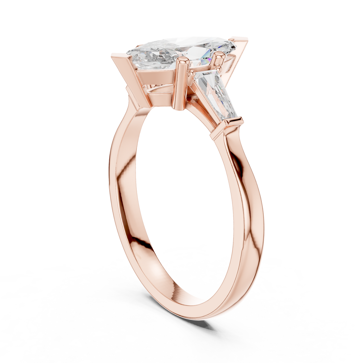 Marquise Lab Diamond Ring styled on hand model perspective highlighting elegant proportion of 11x5.5mm center diamond and smooth straight shank band fitting comfortably on woman finger for daily luxury wear.

