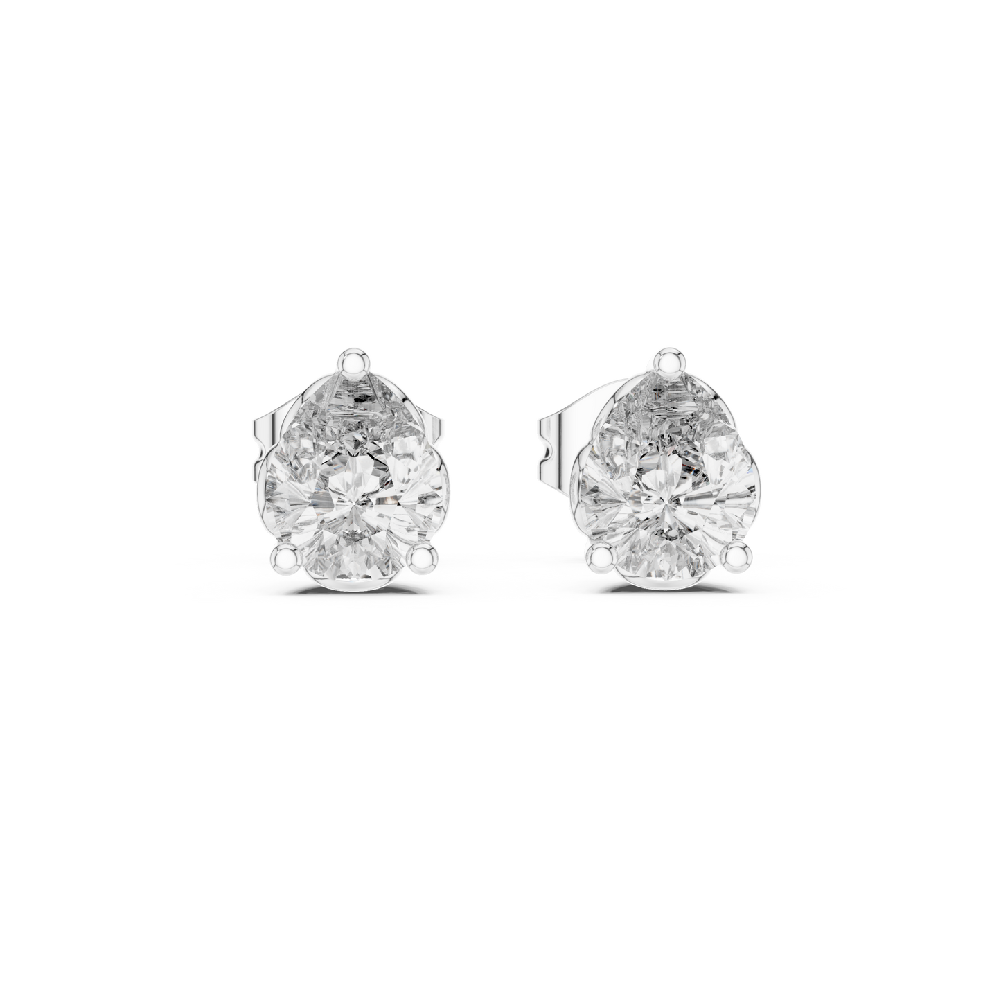Minimalist 18K Gold Pear Diamond Earrings