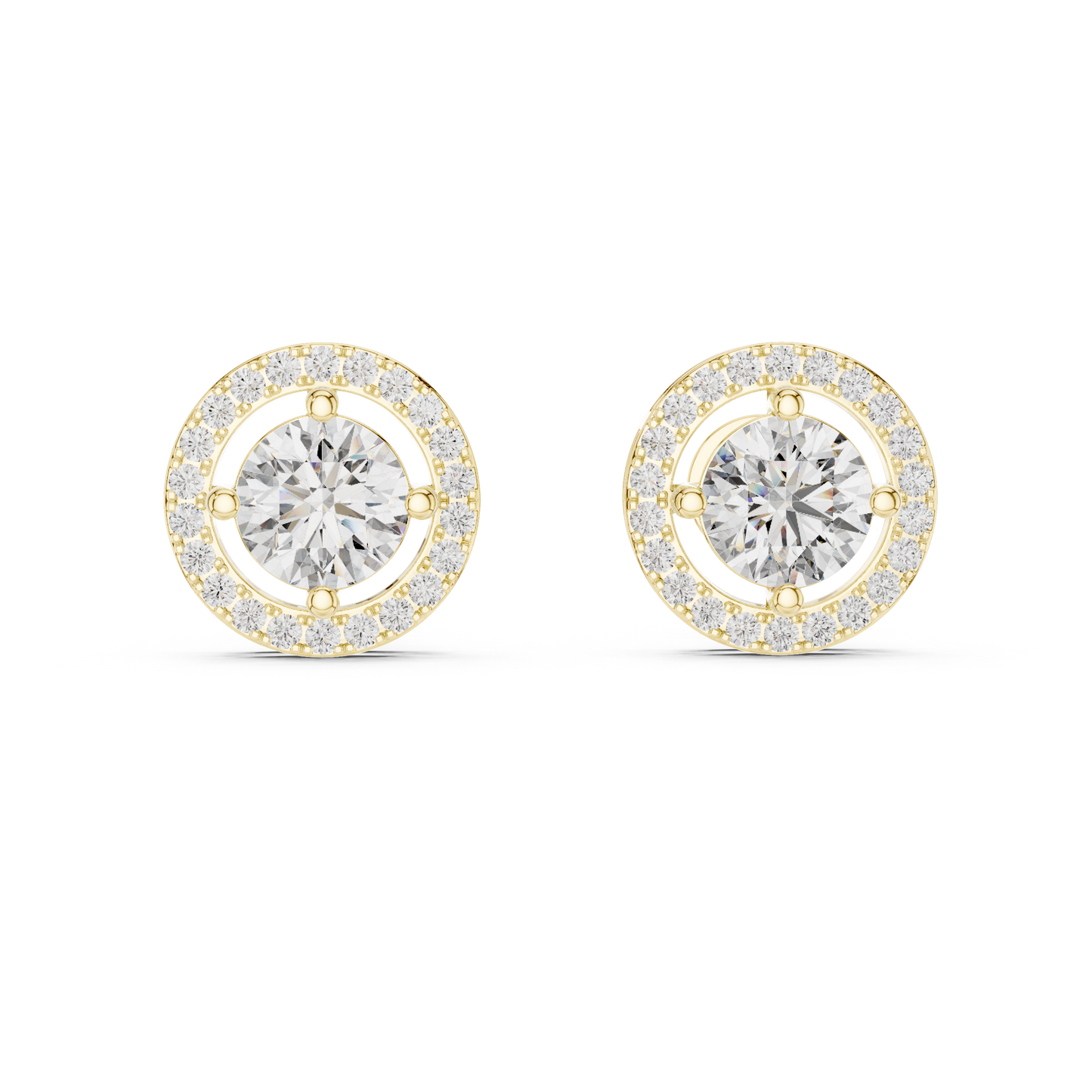 Minimalist Gold Diamond Earrings Set