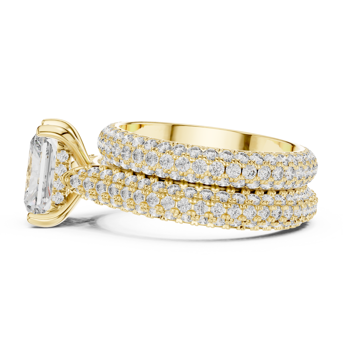Open velvet gift box perspective revealing the radiant center diamond hidden halo engagement ring presented in high end luxury packaging suitable for unforgettable marriage proposals.

