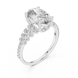 Oval Diamond Ring Sunlight Sparkle Fire Reflection Natural Light Luxury Engagement Ring Photography