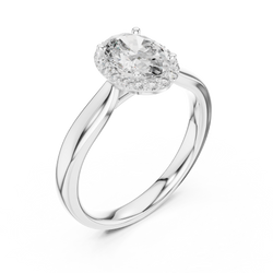 Oval Lab Diamond Engagement Ring In Velvet Gift Box