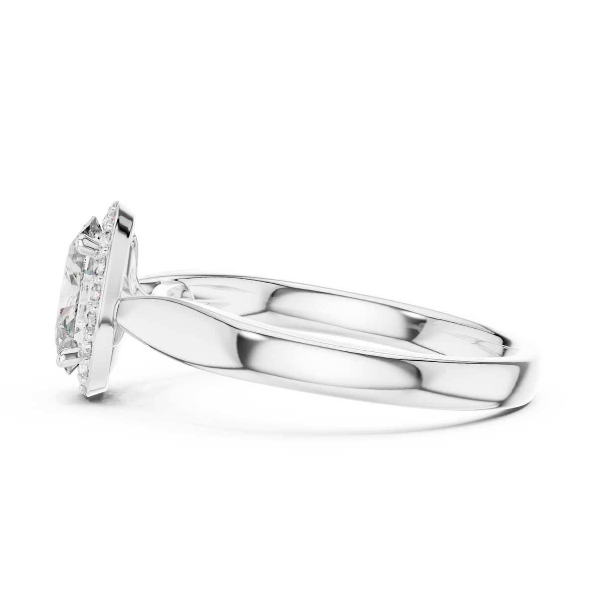 Oval Lab Diamond Engagement Ring Stacked With Band