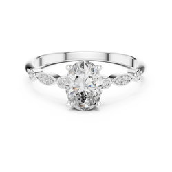 Oval Lab Diamond Ring In Velvet Gift Box