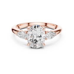 Oval Lab Grown Diamond Ring Front View