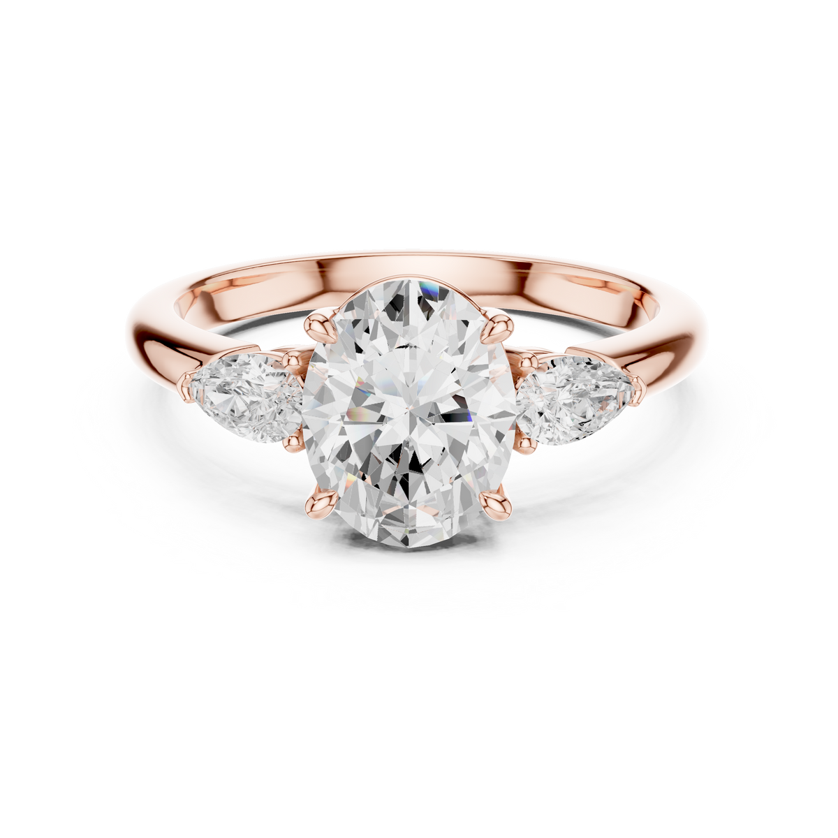 Oval Lab Grown Diamond Ring Front View