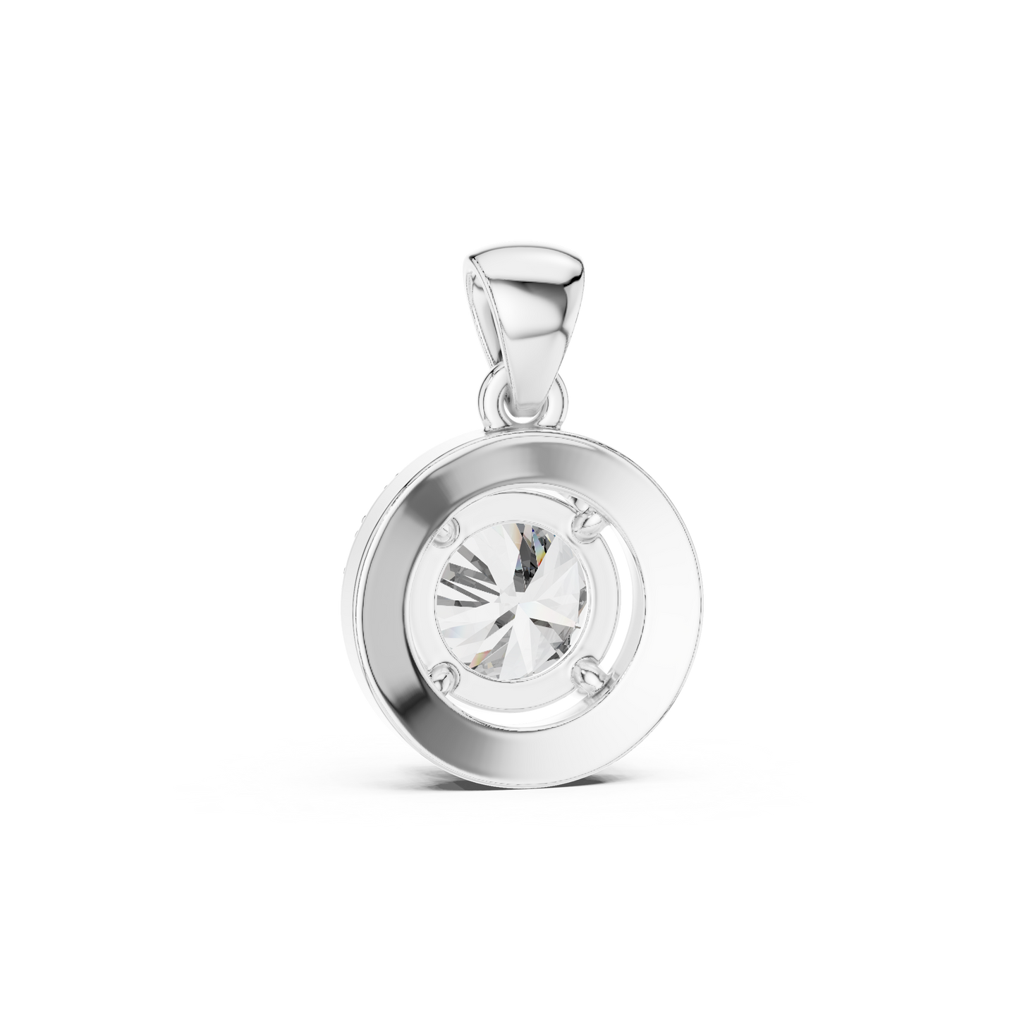 Solitaire Halo Diamond Necklace | Lab Created Fine Jewelry | Elegant Gift For Her Women