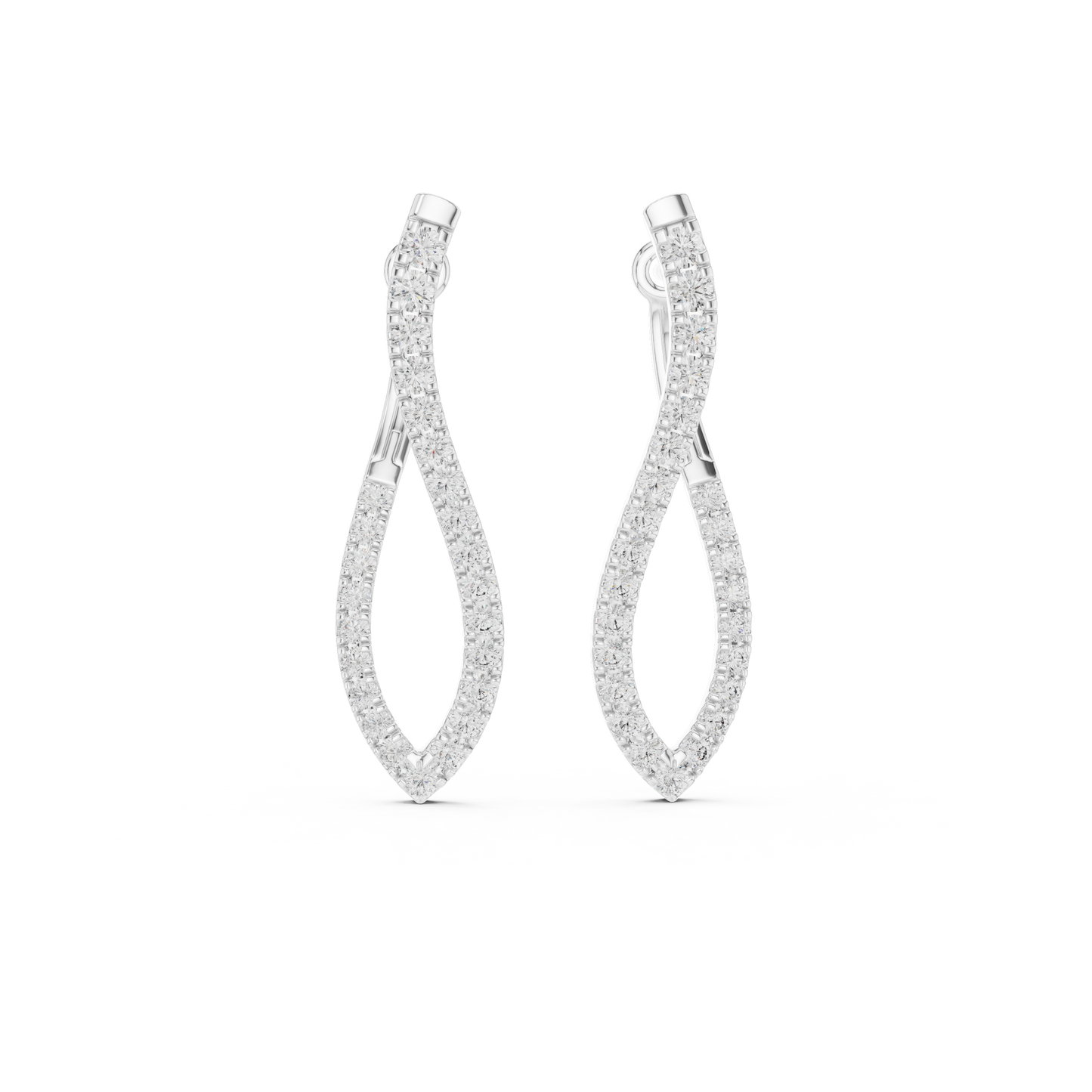 Pair_View_of_Modern_Luxury_Navette_Diamond_Hoop_Earrings_in_silver