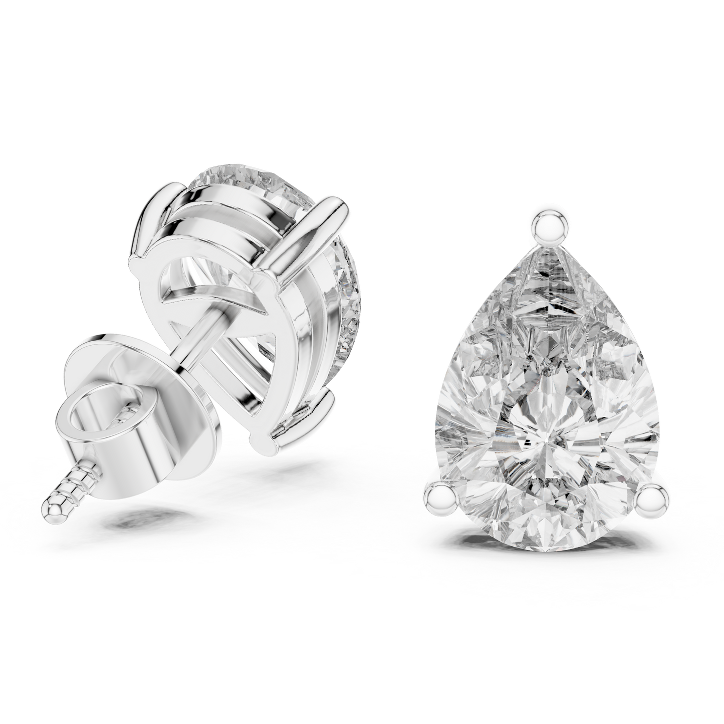 Pear Cut Diamond Earring Scale Measurement