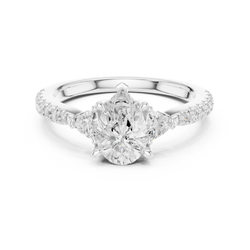 Pear Cut Diamond Engagement Ring In Velvet Gift Box