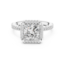Premium 14K Gold Princess Cut Diamond Ring Inside Luxury Velvet Gift Box Perfect For Anniversary Gift For Her And Romantic Proposal Idea
