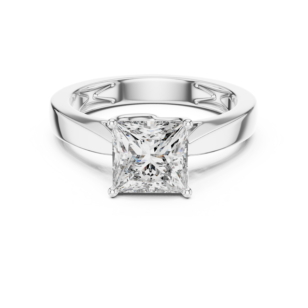 Princess Cut Diamond Engagement Ring Velvet Box