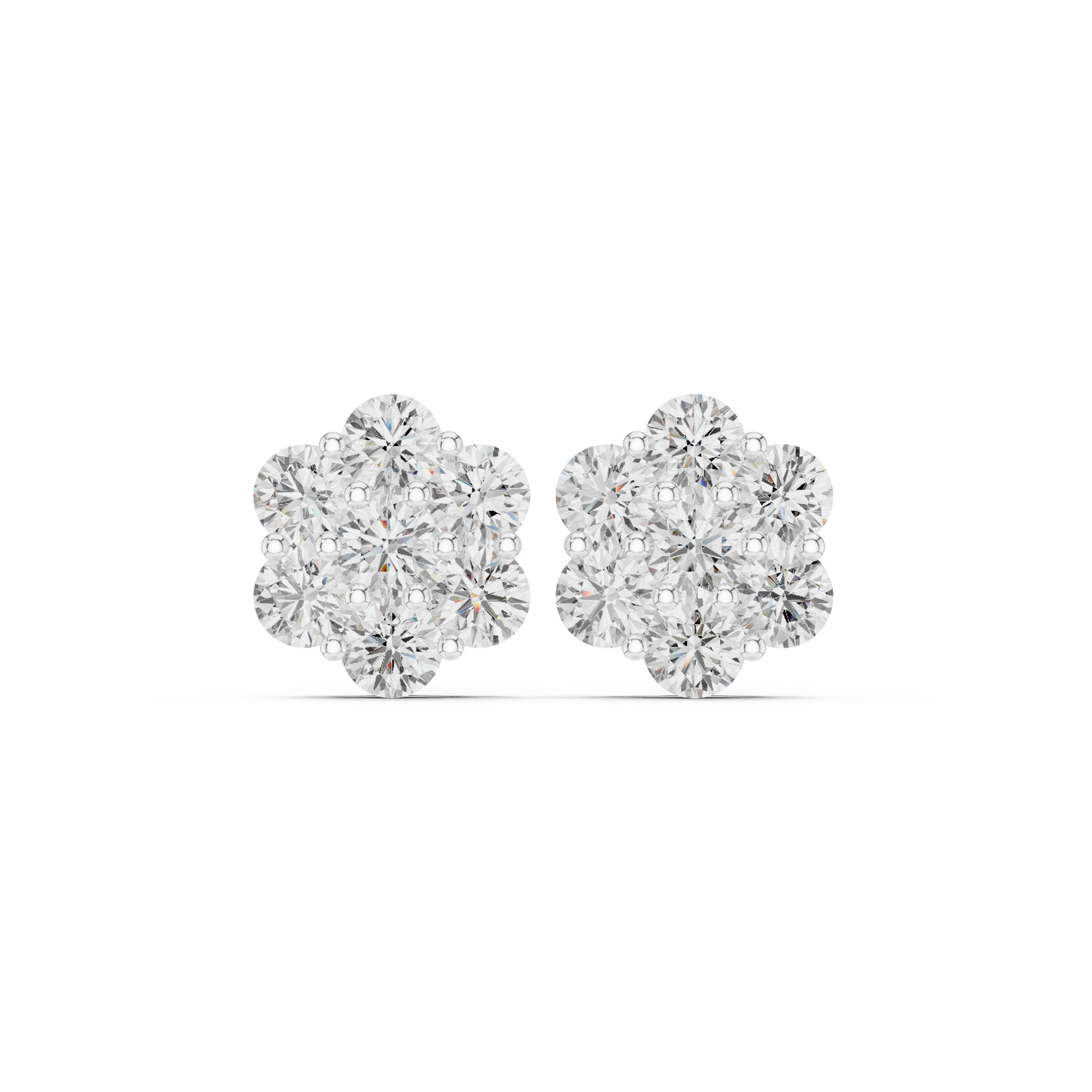 Professional Photography Of Floral Cluster Gold Studs For ECommerce Jewelry Store