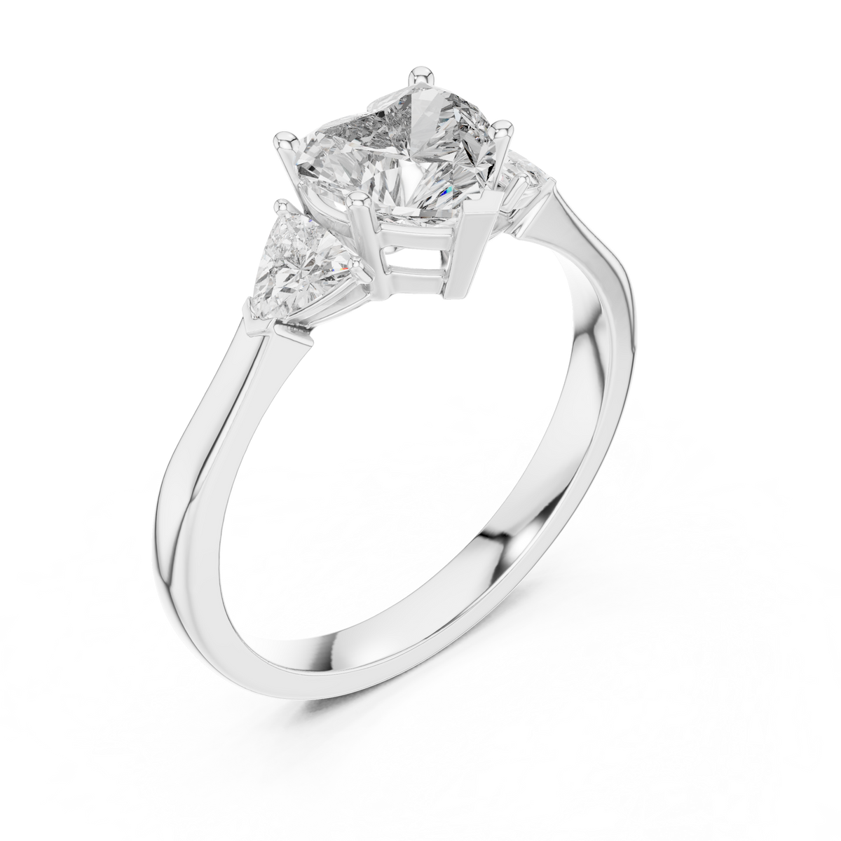 Romantic 14K Gold Heart Diamond Ring resting inside a velvet presentation ring box ideal for luxury gifts for her and surprise marriage proposals.

