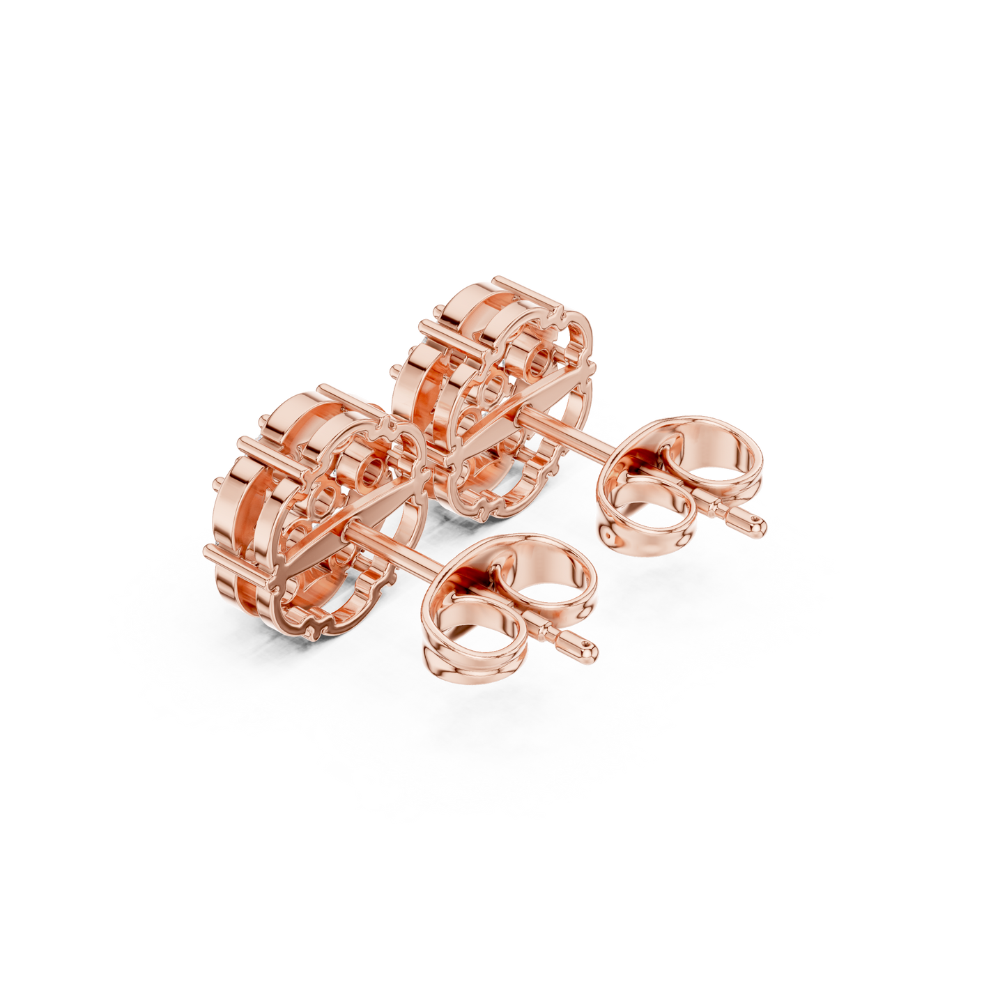 Round Brilliant Cut Lab Grown Diamond Earrings in 14K Solid Gold Elegant Cluster Floral Studs for Daily Wear and Special Occasions