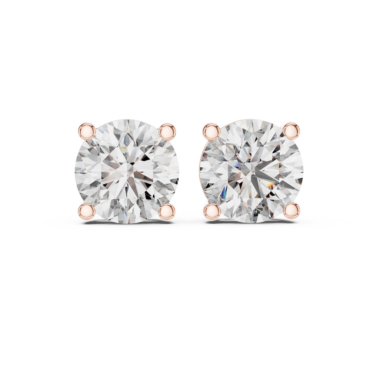 Round Brilliant Diamond Earrings Side Profile