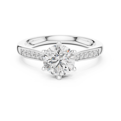 Round Cut Solitaire Ring Top Down View