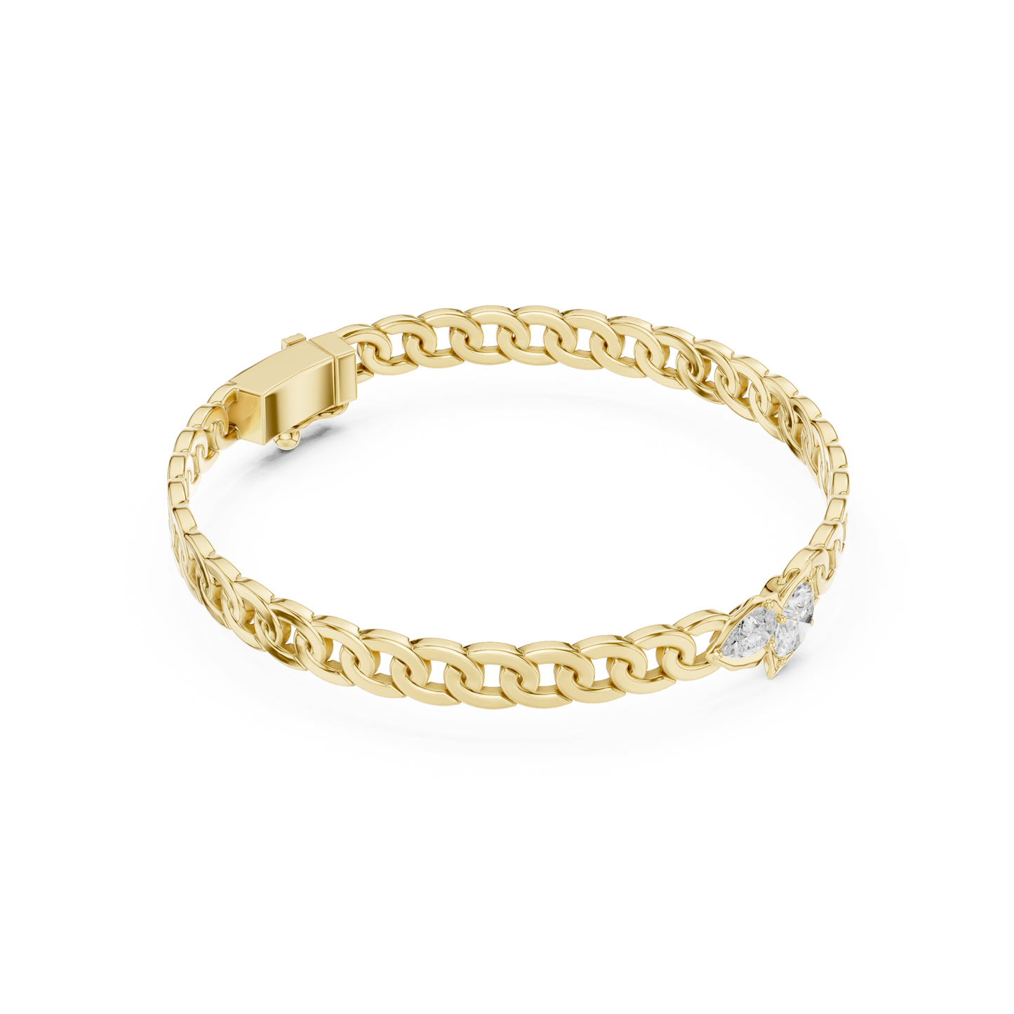 Dynasty Cuban Chain Bracelet | Elite Diamond Crafted Finish | Yellow Gold Plated Luxury Command Style