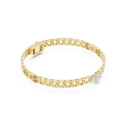 Dynasty Cuban Chain Bracelet | Elite Diamond Crafted Finish | Yellow Gold Plated Luxury Command Style
