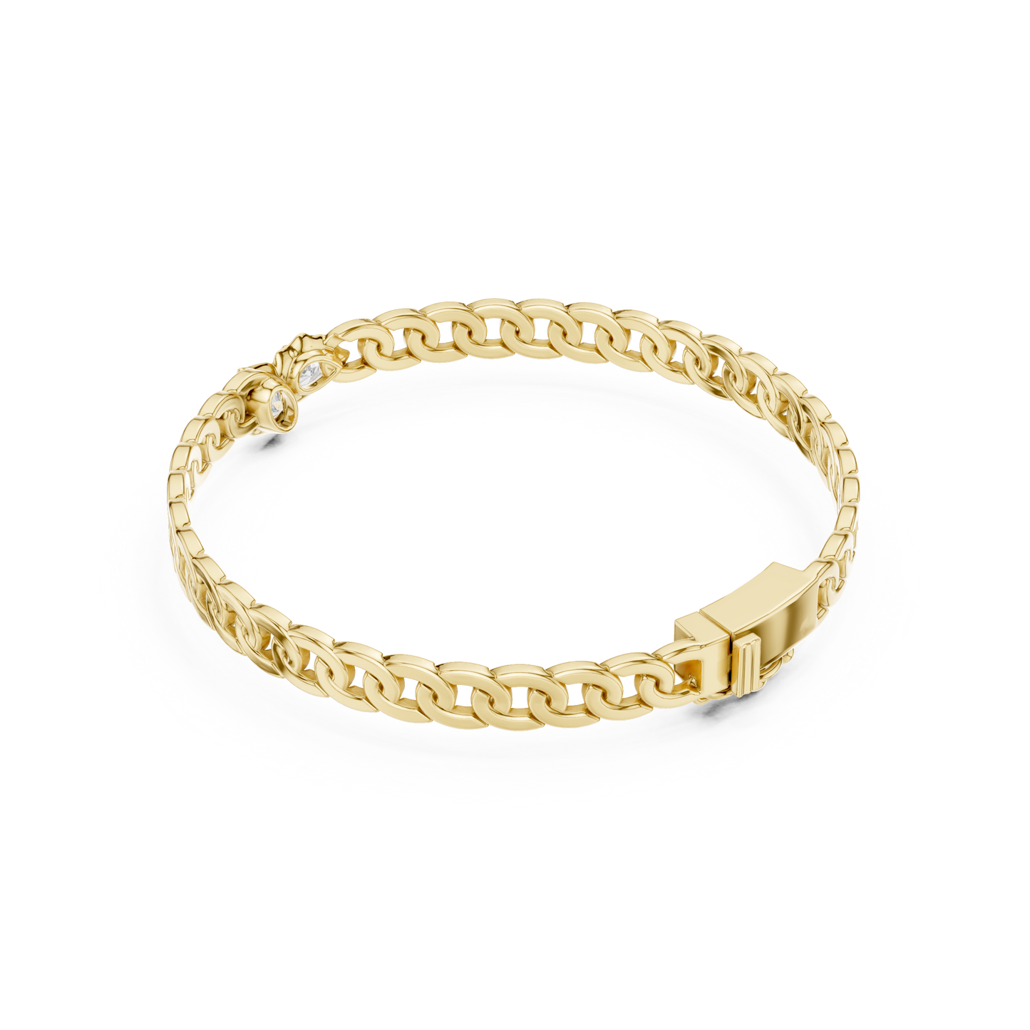 Dynasty Cuban Chain Bracelet | Elite Diamond Crafted Finish | Yellow Gold Plated Luxury Command Style