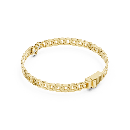 Dynasty Cuban Chain Bracelet | Elite Diamond Crafted Finish | Yellow Gold Plated Luxury Command Style