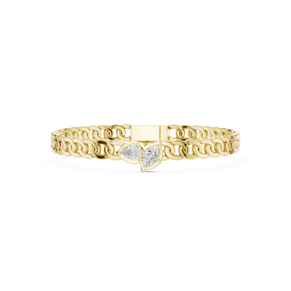 Dynasty Cuban Chain Bracelet | Elite Diamond Crafted Finish | Yellow Gold Plated Luxury Command Style
