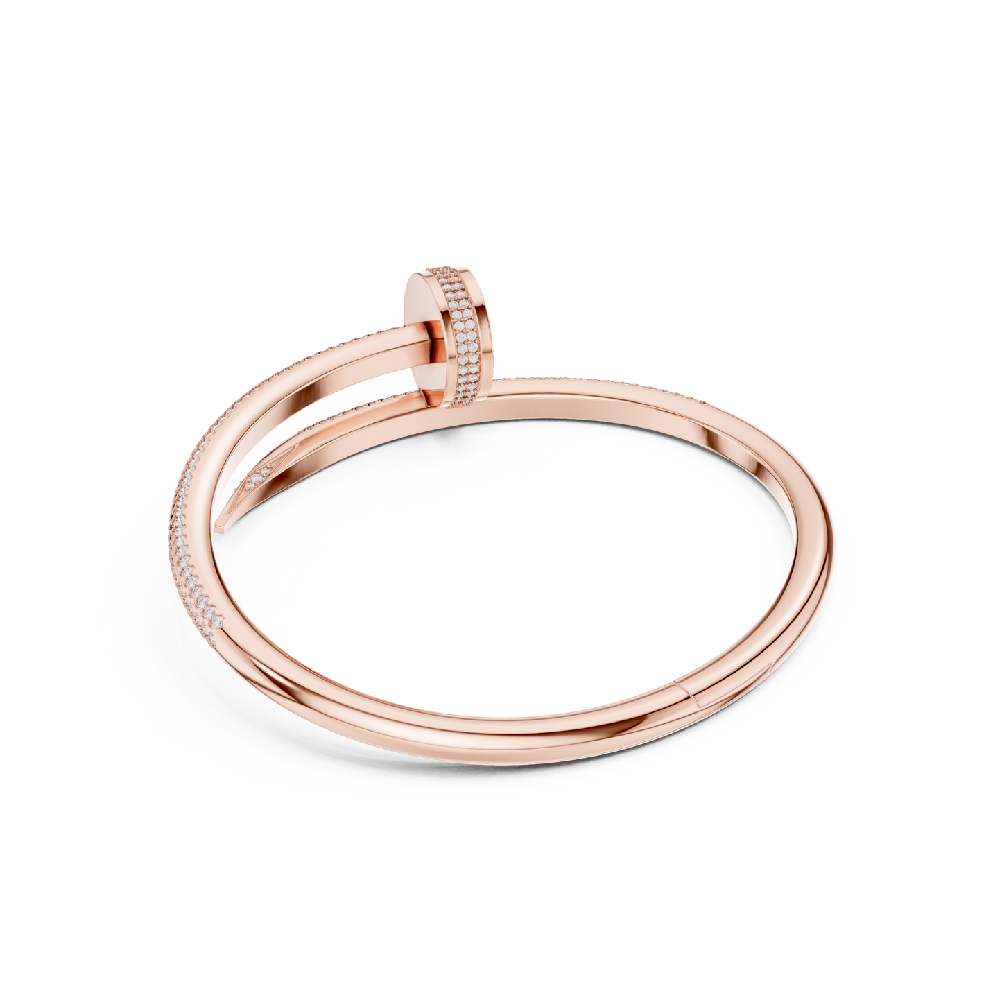 Premium Nail Shape Bracelet | Micro Pavé Diamond Bangle | Sophisticated Contemporary Jewelry For Women