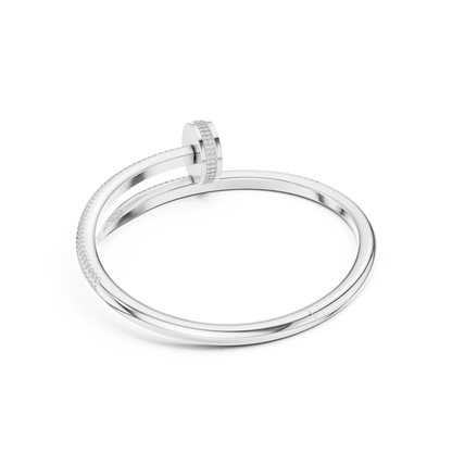 Premium Nail Shape Bracelet | Micro Pavé Diamond Bangle | Sophisticated Contemporary Jewelry For Women