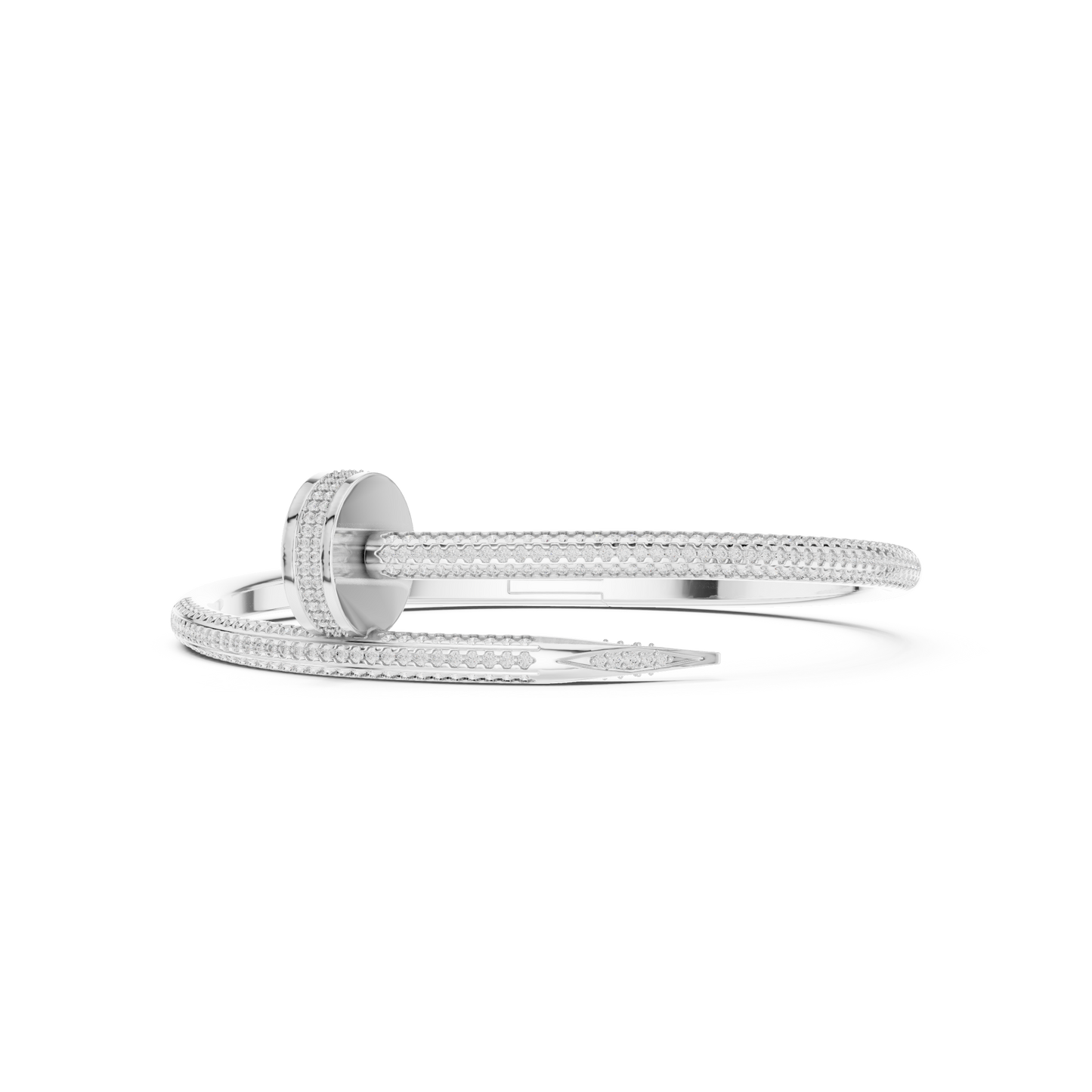 Premium Nail Shape Bracelet | Micro Pavé Diamond Bangle | Sophisticated Contemporary Jewelry For Women