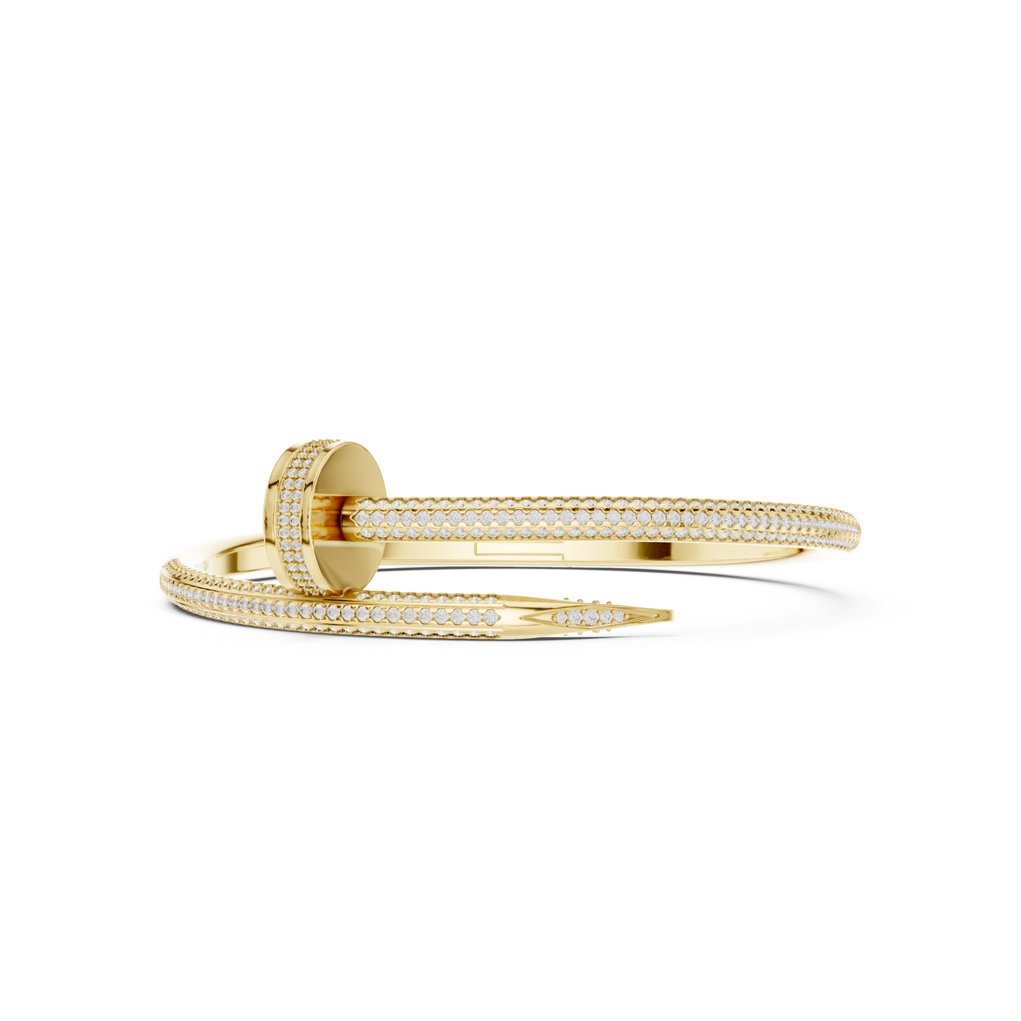 Premium Nail Shape Bracelet | Micro Pavé Diamond Bangle | Sophisticated Contemporary Jewelry For Women