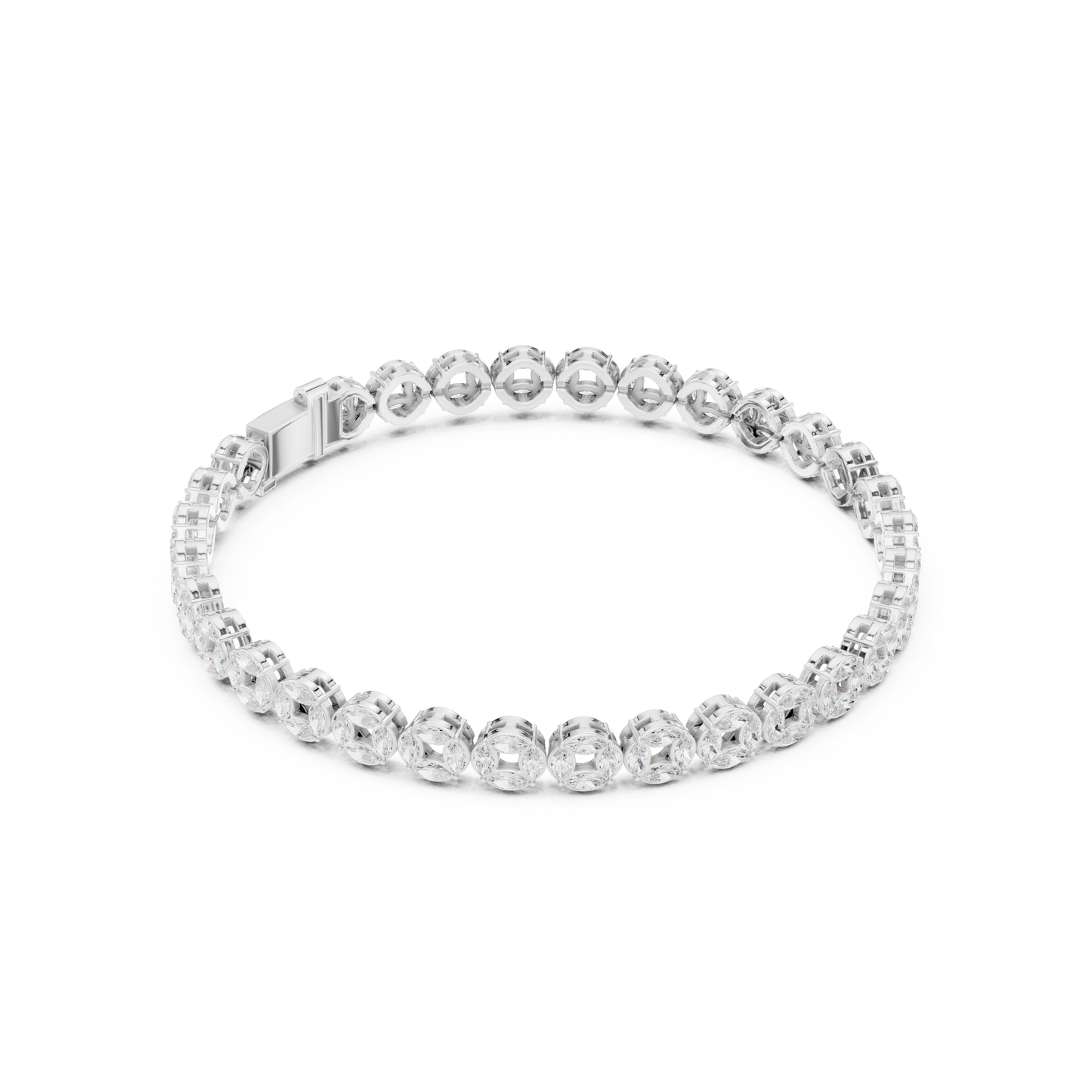 Street Style Diamond Halo Tennis Bracelet Luxury Iced Power Wristwear - High End Diamond Tennis Link Bracelet Men’s Iced Luxury Statement