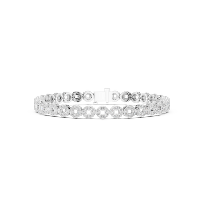 Street Style Diamond Halo Tennis Bracelet Luxury Iced Power Wristwear - High End Diamond Tennis Link Bracelet Men’s Iced Luxury Statement