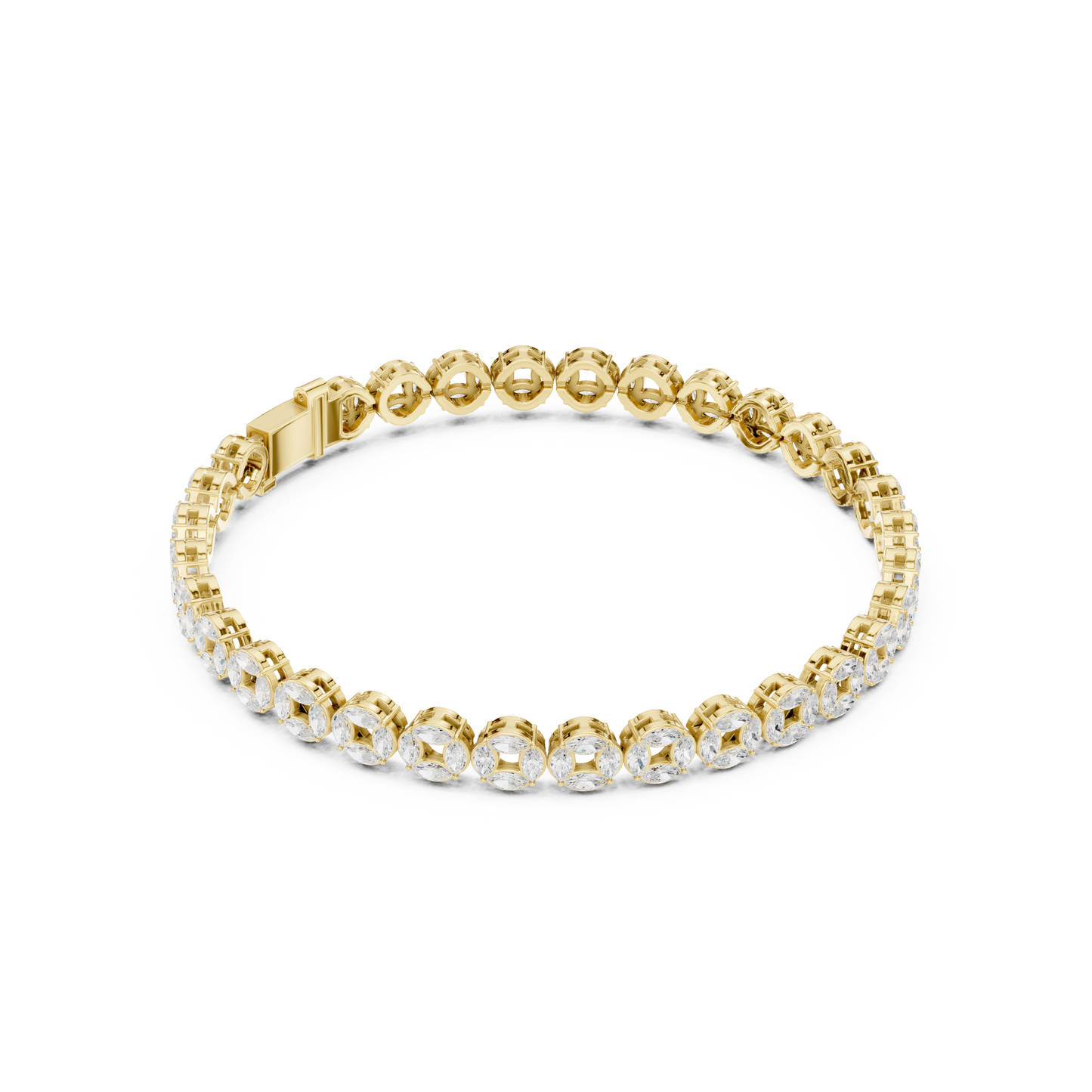 Street Style Diamond Halo Tennis Bracelet Luxury Iced Power Wristwear - High End Diamond Tennis Link Bracelet Men’s Iced Luxury Statement