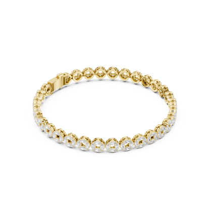 Street Style Diamond Halo Tennis Bracelet Luxury Iced Power Wristwear - High End Diamond Tennis Link Bracelet Men’s Iced Luxury Statement