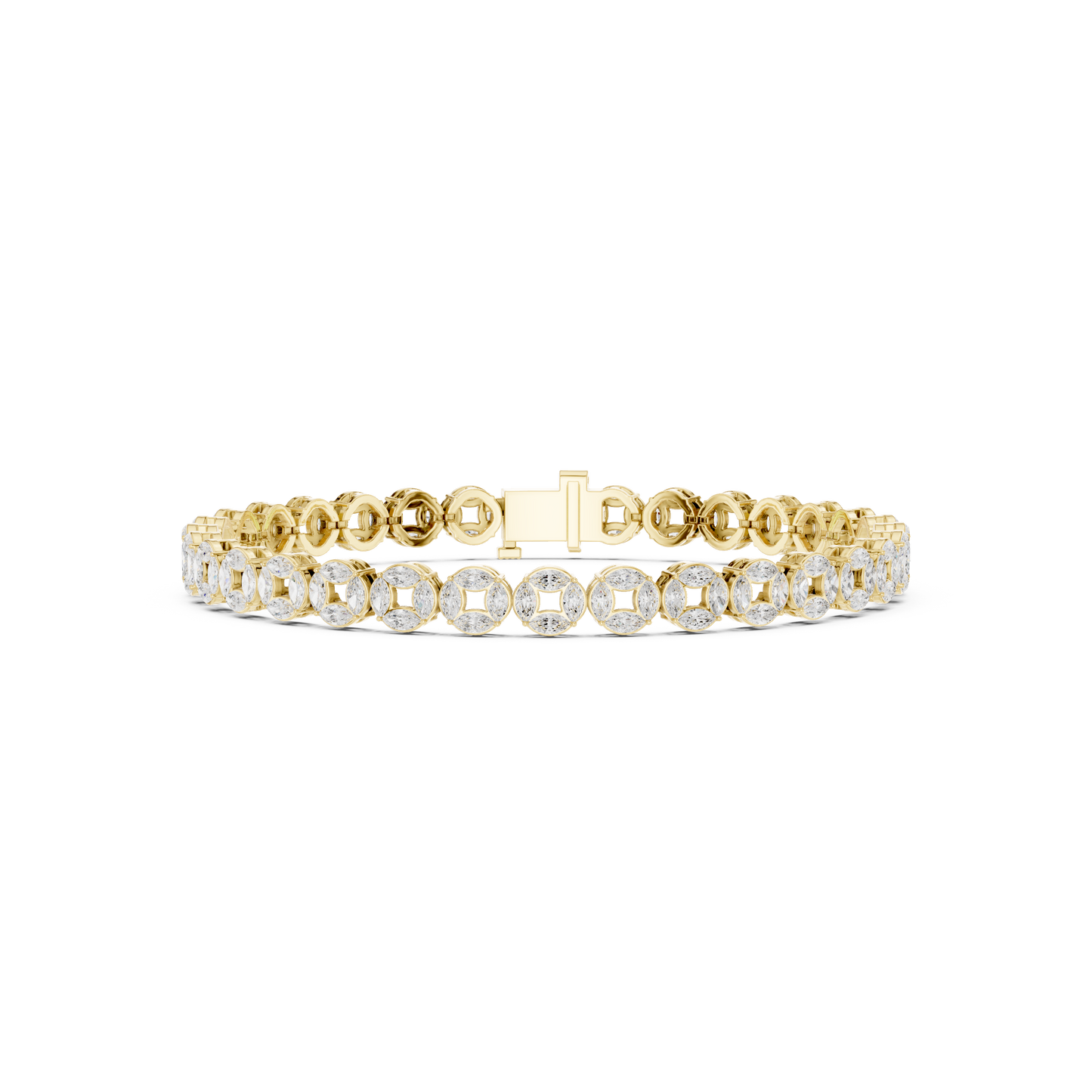 Street Style Diamond Halo Tennis Bracelet Luxury Iced Power Wristwear - High End Diamond Tennis Link Bracelet Men’s Iced Luxury Statement