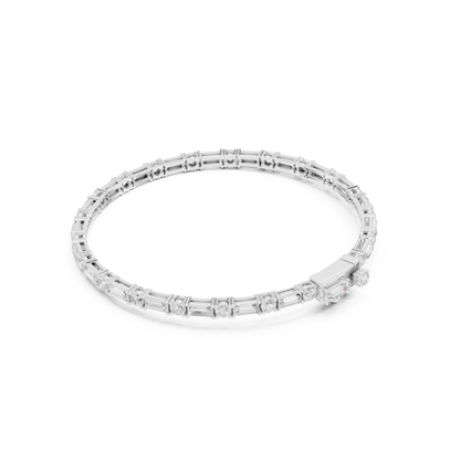 Gilded astral lattice bracelet, Opaline chrono filigree symmetry, Elysian baguette brilliance eternal radiance-luminescent-heritage-crafted!