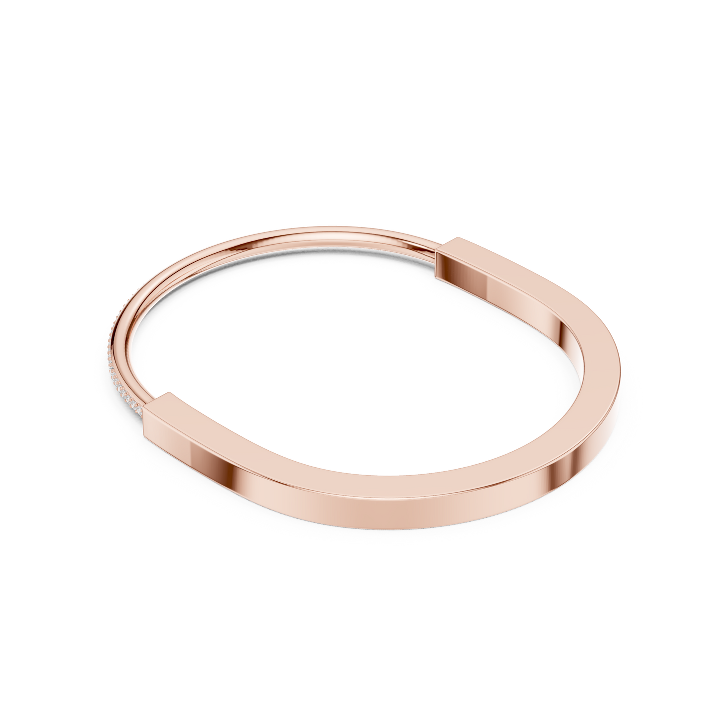 Geometric Diamond Cuff Bracelet | Rose Gold Plated Modern Design | Luxury Fine Jewelry Everyday Wear