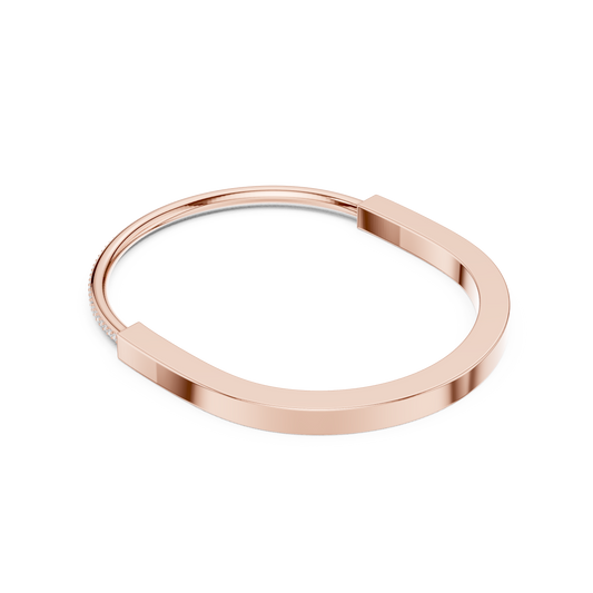 Geometric Diamond Cuff Bracelet | Rose Gold Modern Design | Luxury Fine Jewelry Everyday Wear