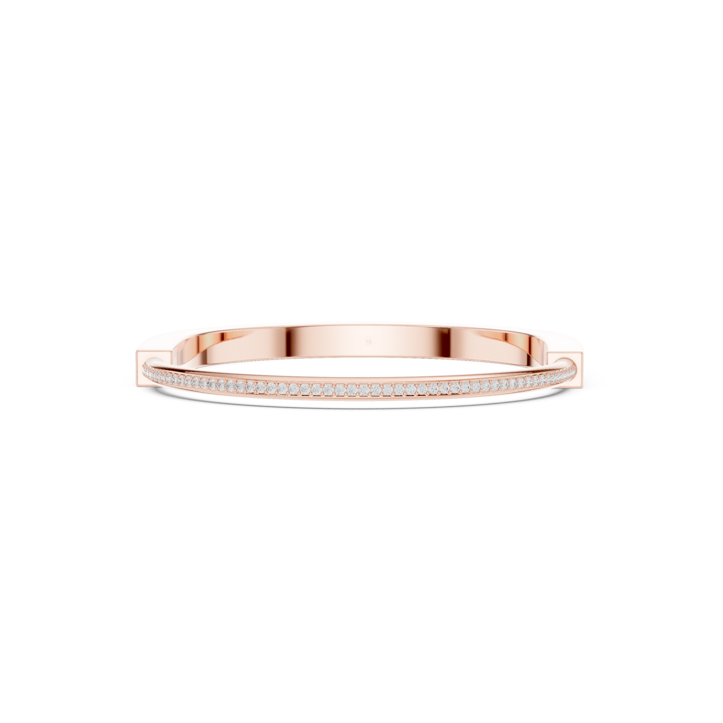 Geometric Diamond Cuff Bracelet | Rose Gold Plated Modern Design | Luxury Fine Jewelry Everyday Wear