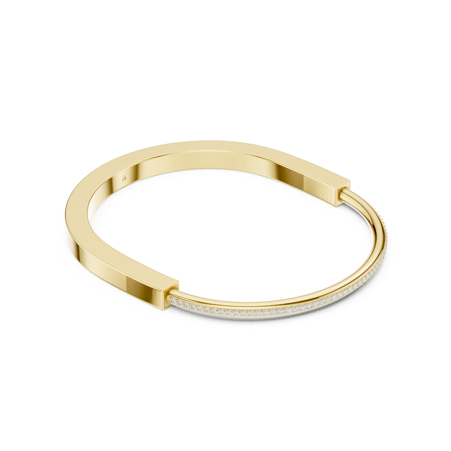 Geometric Diamond Cuff Bracelet | Rose Gold Plated Modern Design | Luxury Fine Jewelry Everyday Wear