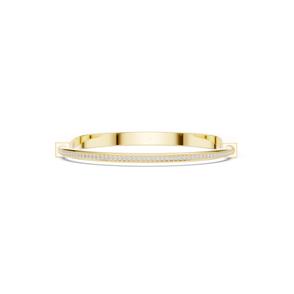Geometric Diamond Cuff Bracelet | Rose Gold Plated Modern Design | Luxury Fine Jewelry Everyday Wear